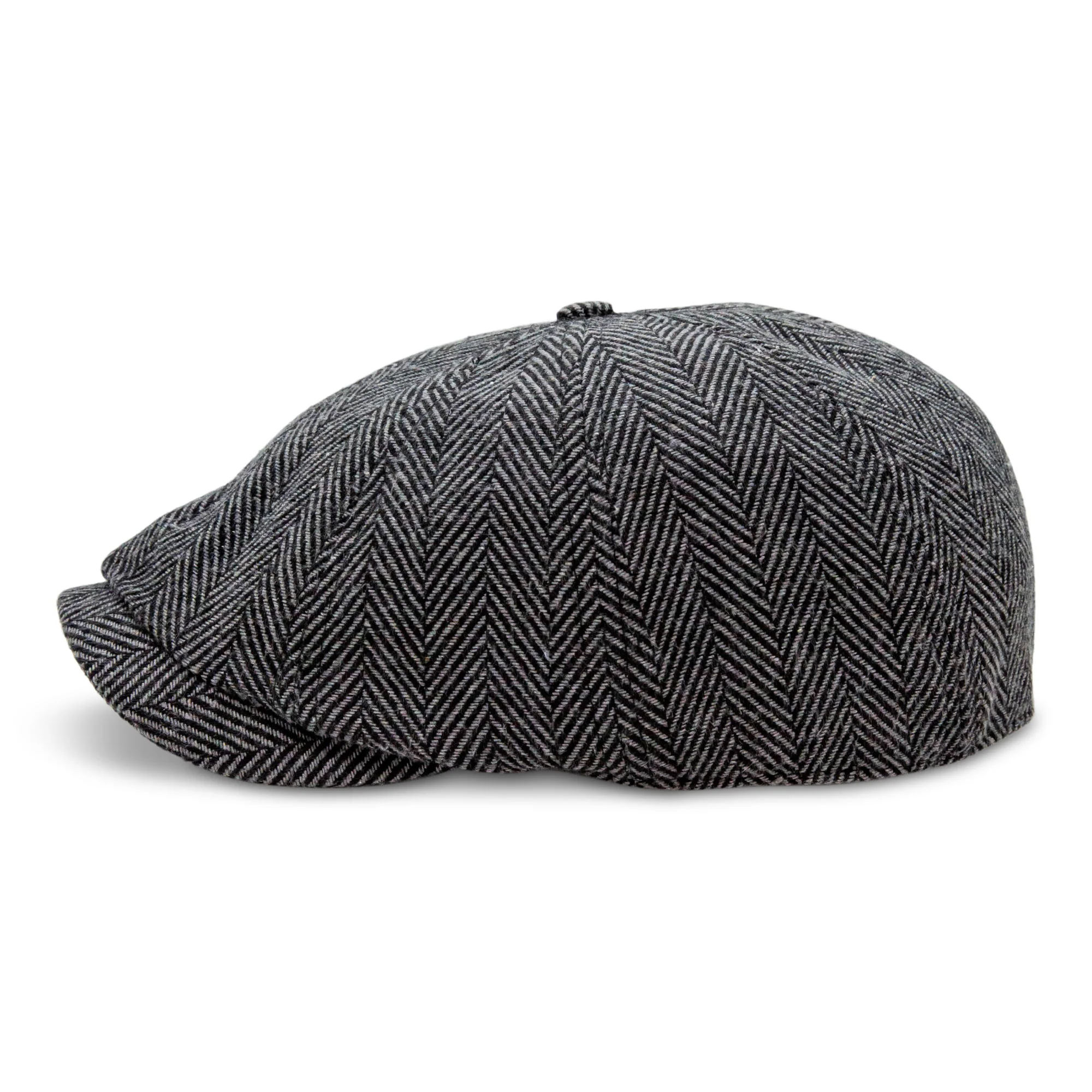 The Baker Boy Boston Scally Cap - Grey Herringbone - Image 8
