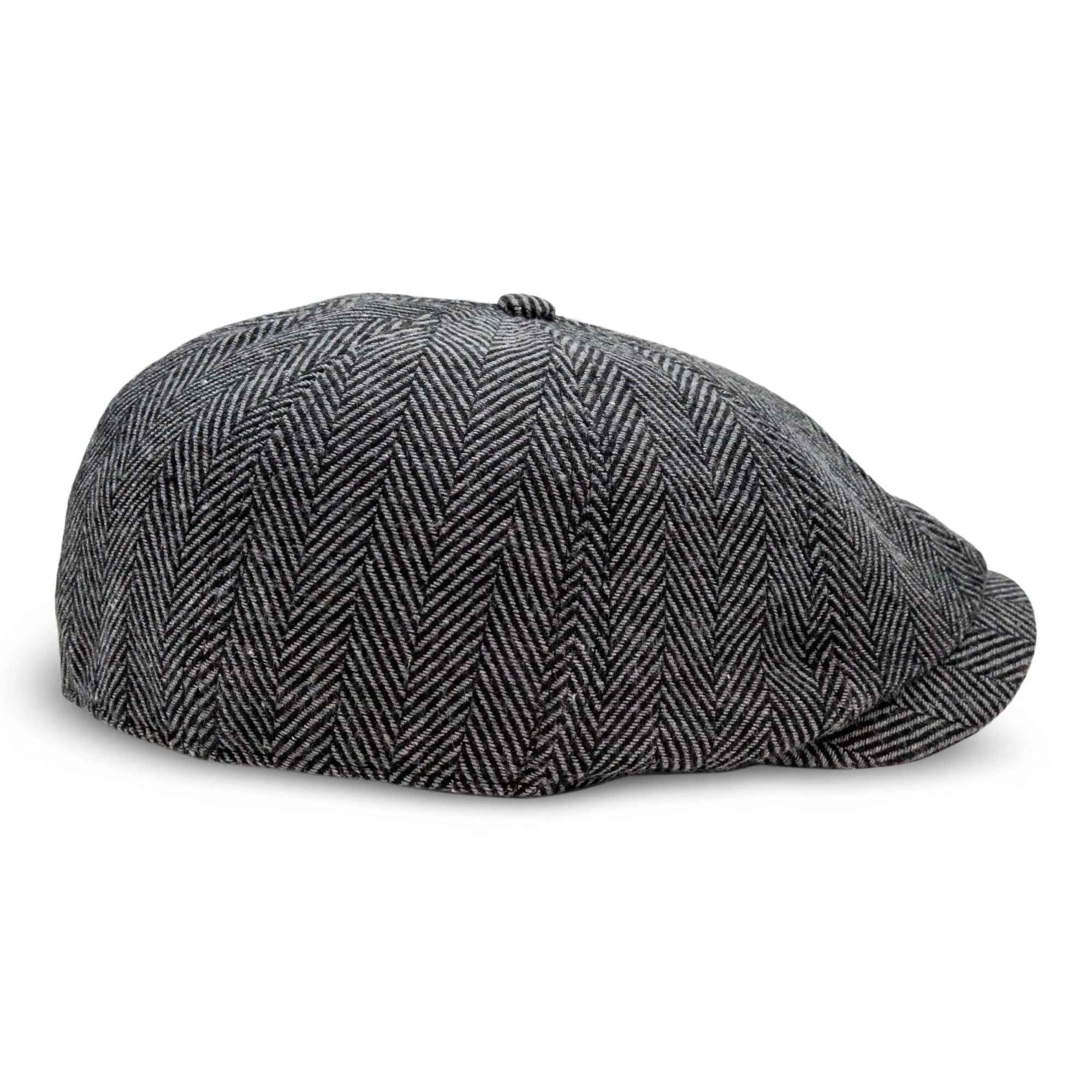The Baker Boy Boston Scally Cap - Grey Herringbone - Image 9