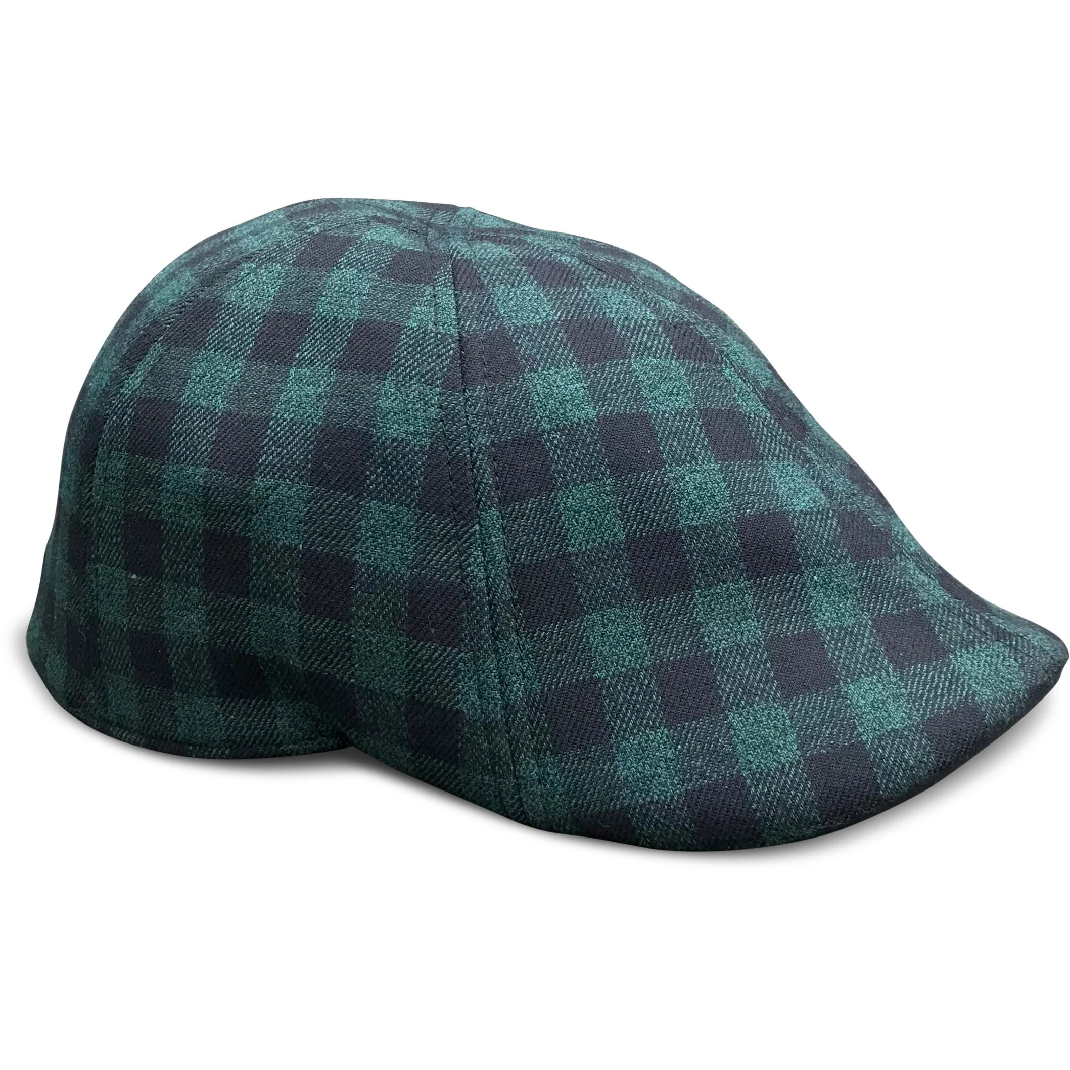 The Brogue Boston Scally Cap - Forest Green & Black Plaid - Image 4