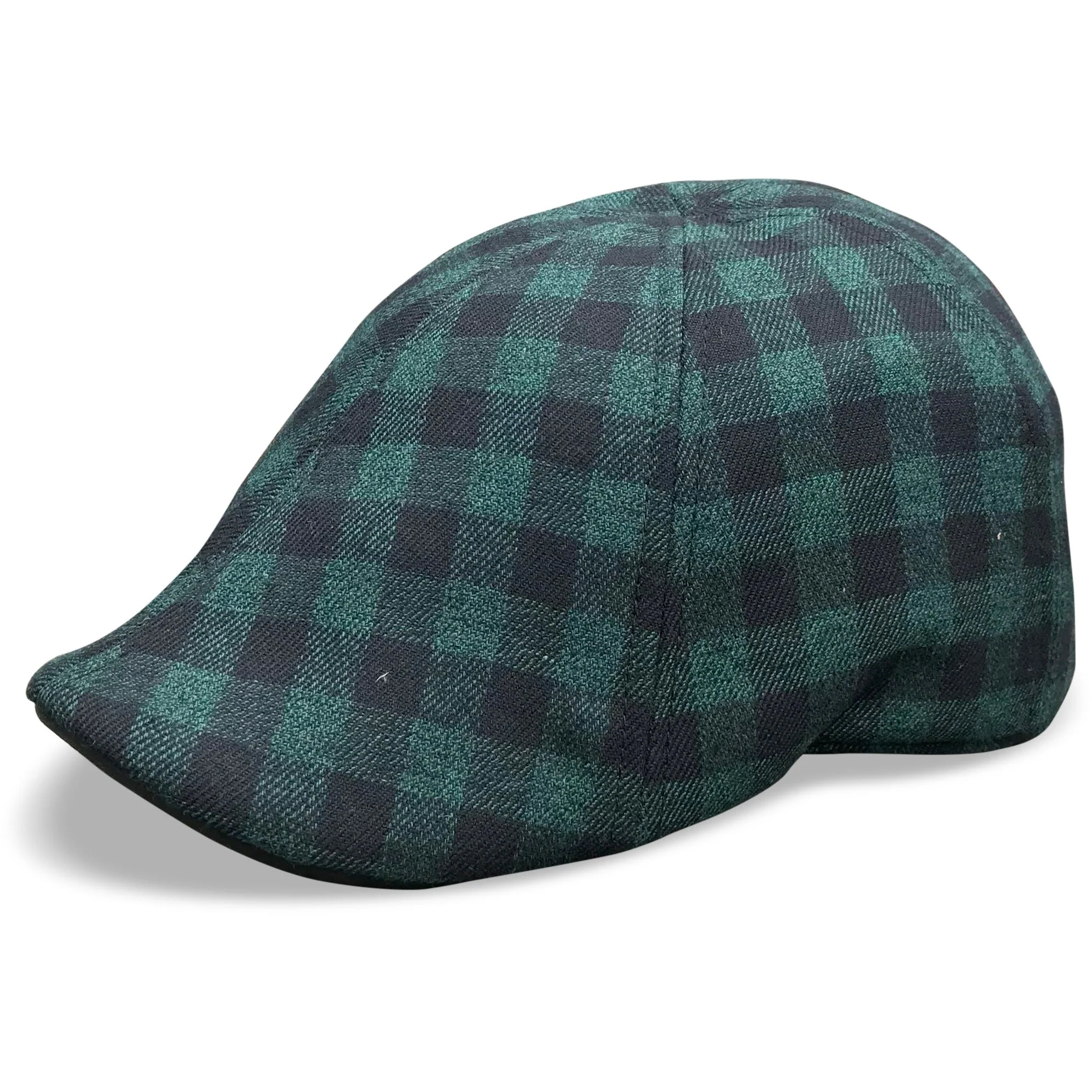 The Brogue Boston Scally Cap - Forest Green & Black Plaid - Image 6