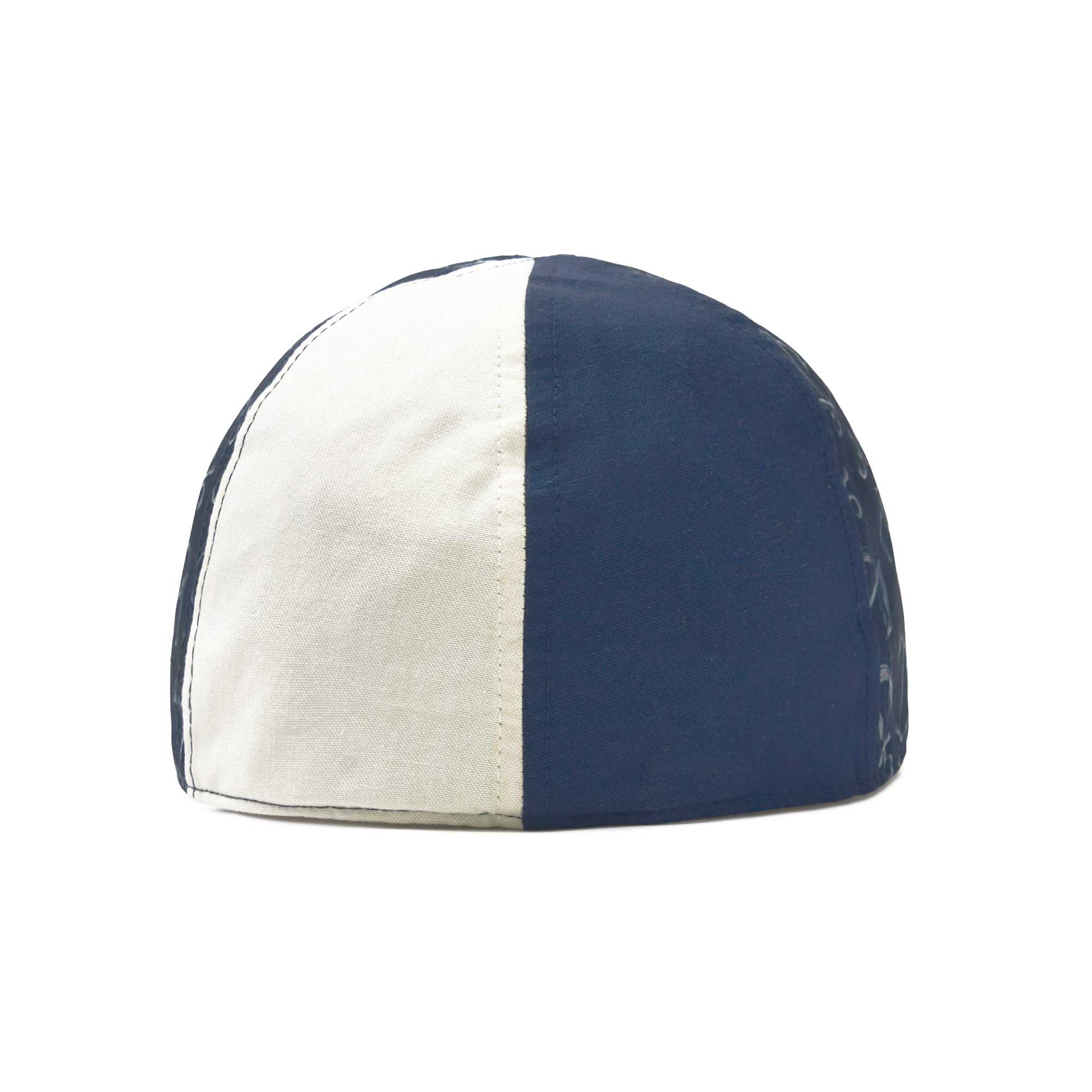 The Cape Codder Patchwork Boston Scally Cap - Marine Blue and White Sand - Image 5