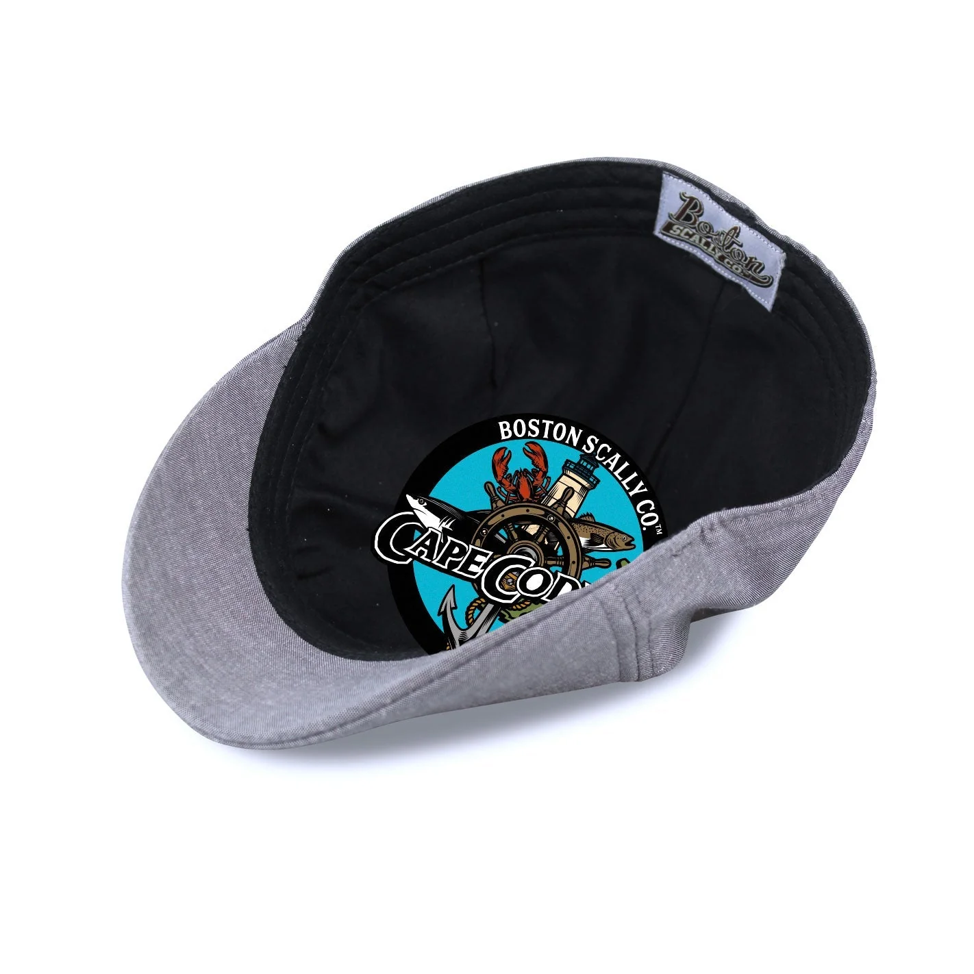 The Cape Codder Boston Scally Cap - Ship Wheel & Driftwood Grey - Image 3