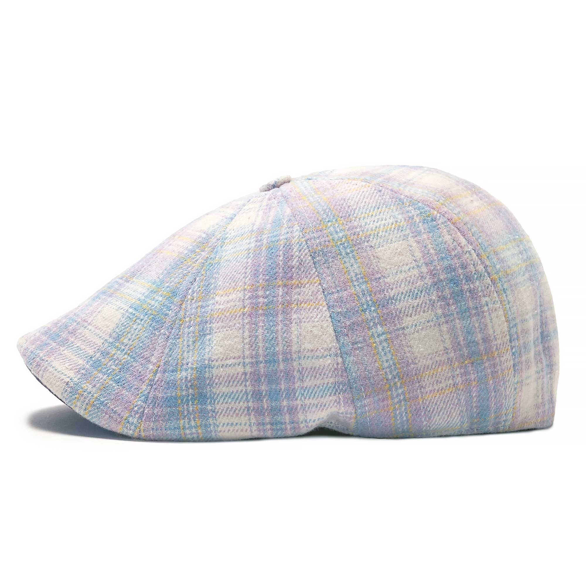 The Cottontail Boston Scally Cap - Light Blue & Lilac Plaid - Image 10