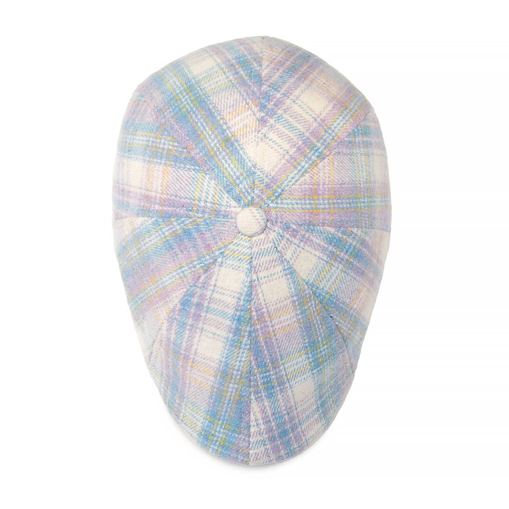 The Cottontail Boston Scally Cap - Light Blue & Lilac Plaid - Image 7