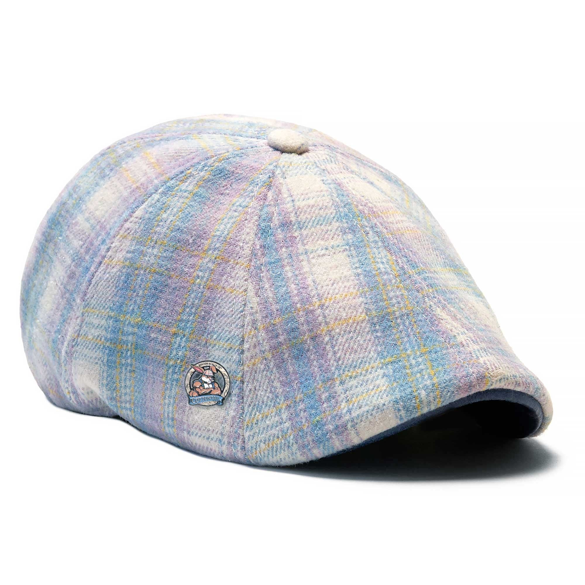 The Cottontail Boston Scally Cap - Light Blue & Lilac Plaid - Image 8