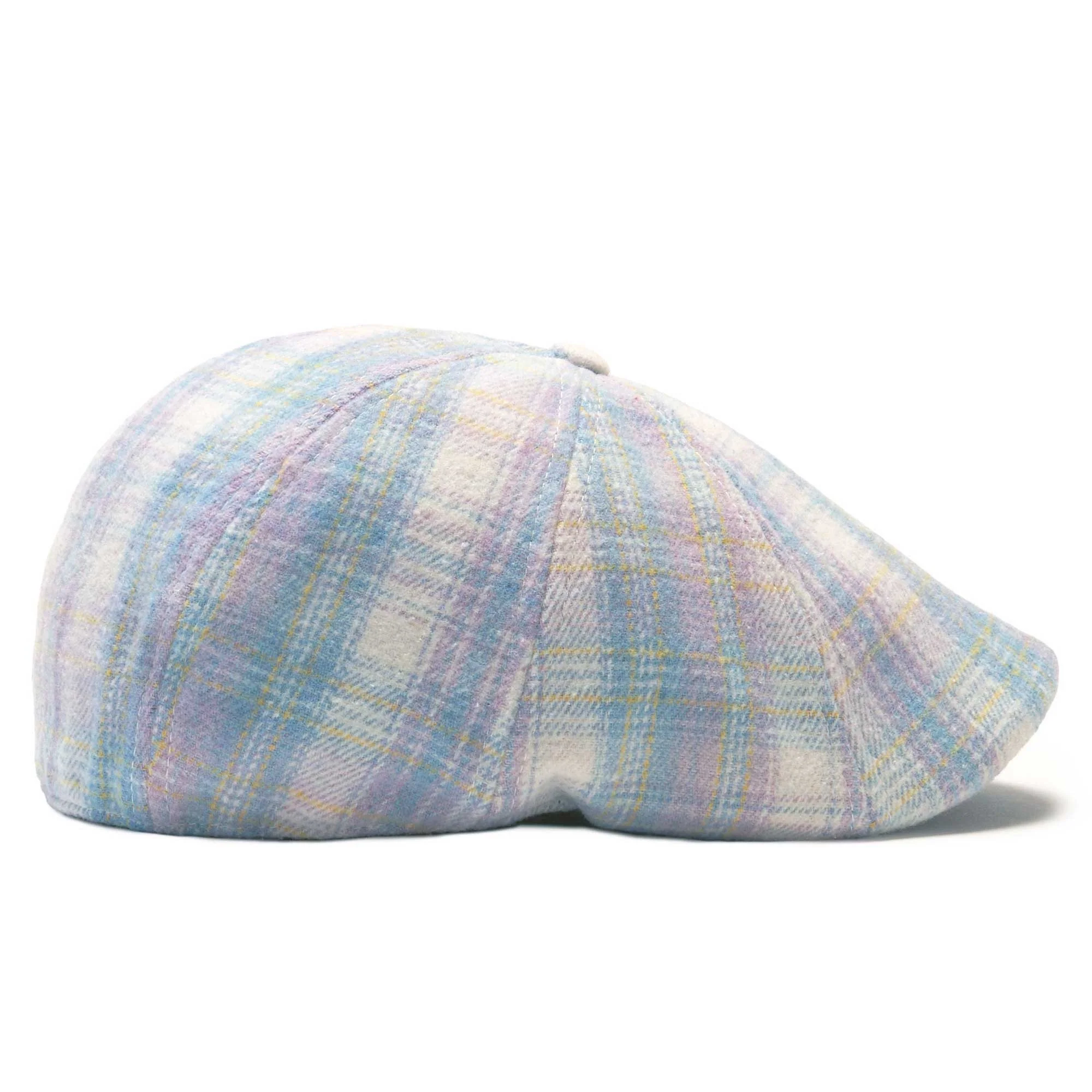 The Cottontail Boston Scally Cap - Light Blue & Lilac Plaid - Image 9