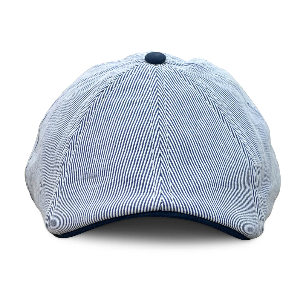 The Derby Boston Scally Cap - Blue Seersucker - Image 6