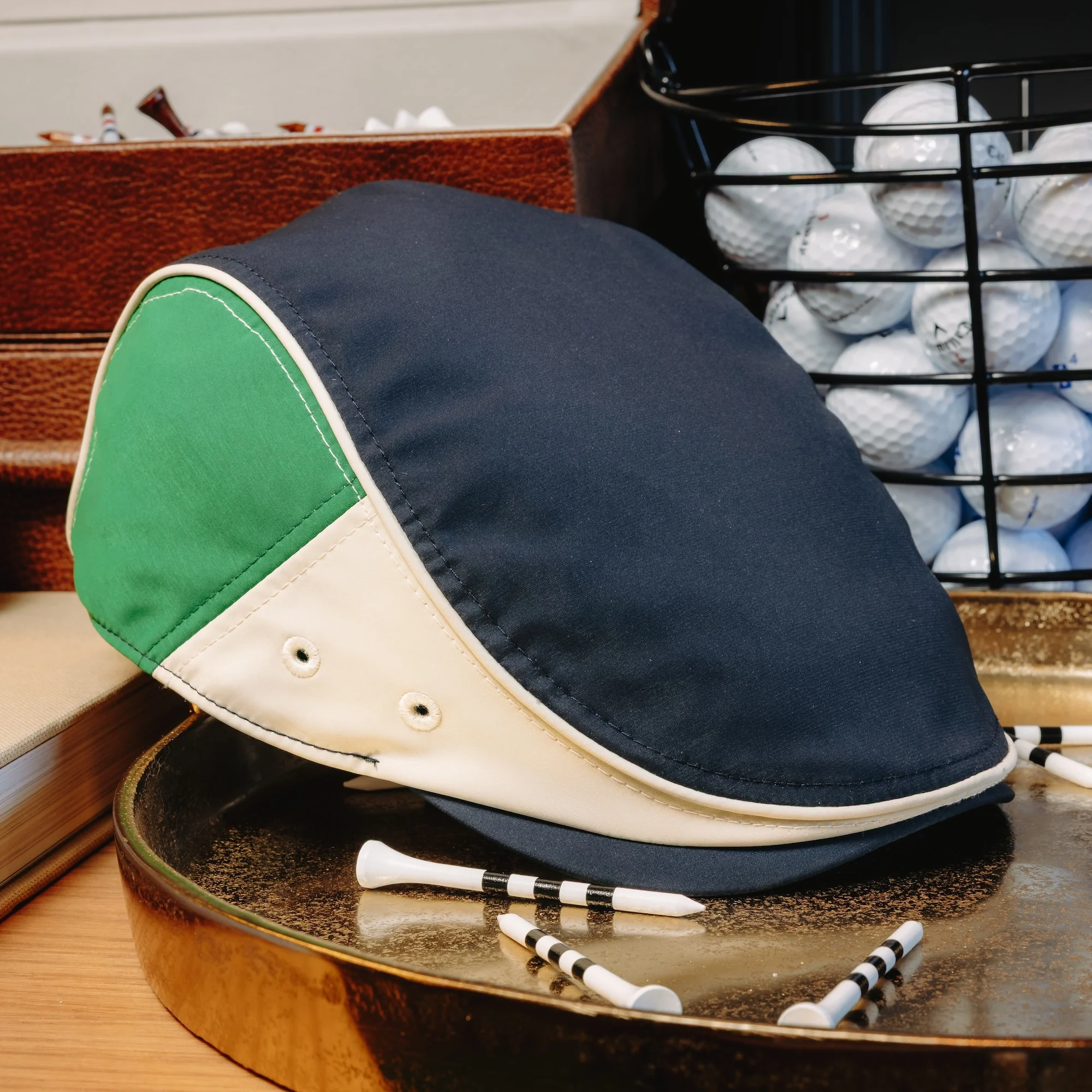 The Fairway Boston Scally Cap - Navy with Green - Image 10