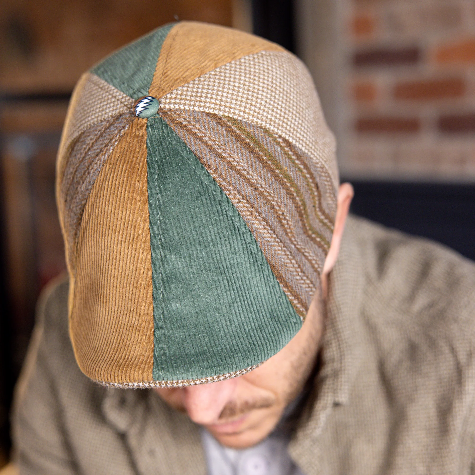 The Grateful Dead Dancing Bears Boston Scally Cap - Truckin' Patchwork - Image 2