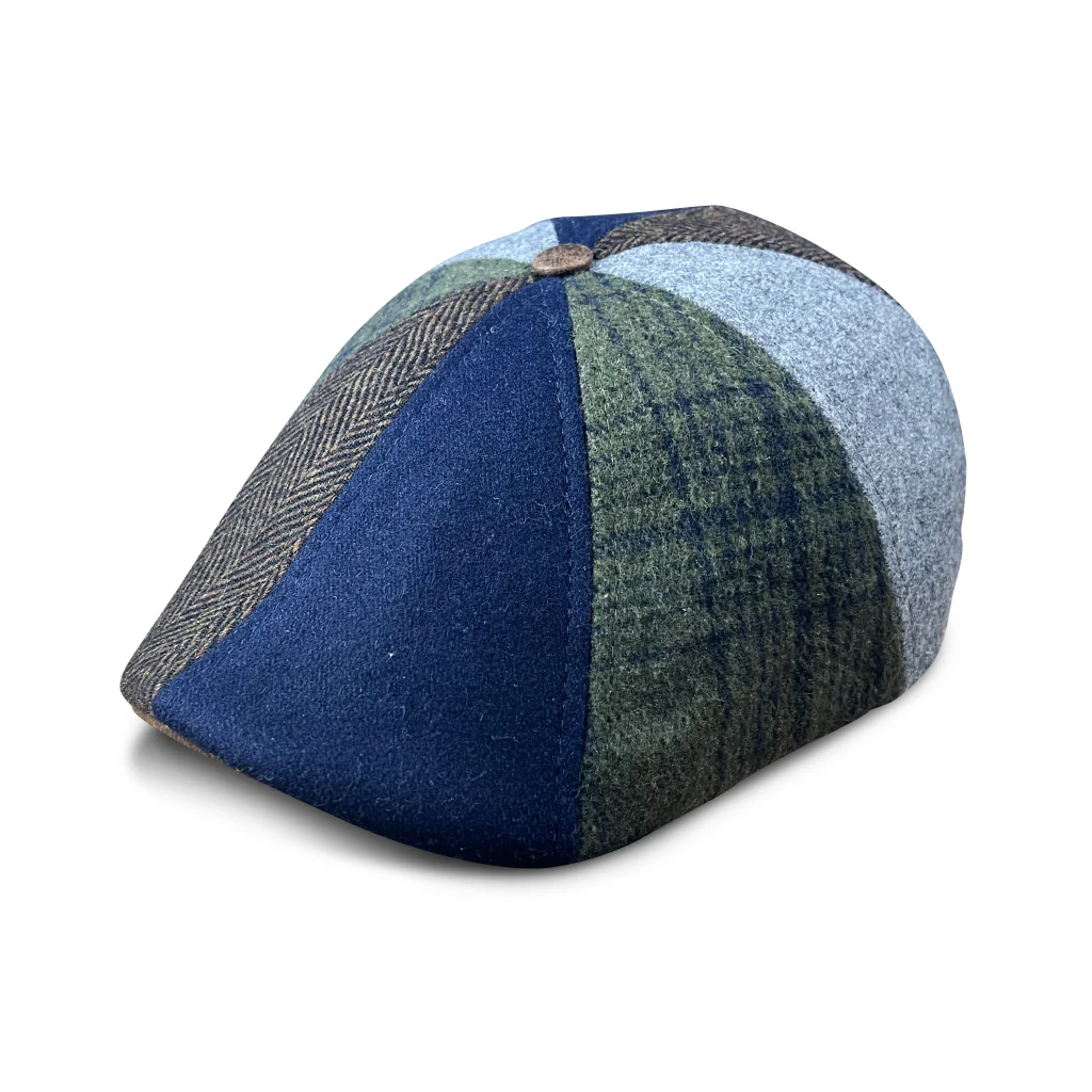 The Gridiron Boston Scally Cap - Blue Patchwork - Image 4