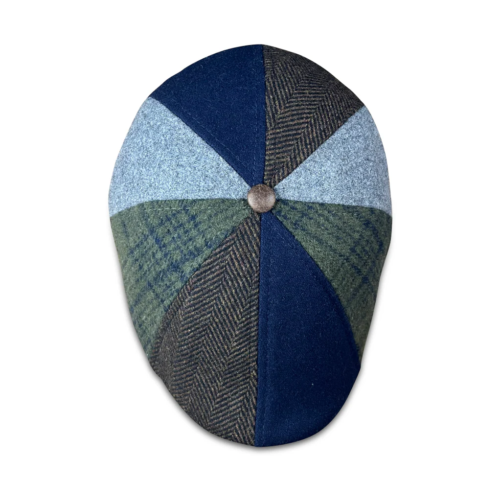 The Gridiron Boston Scally Cap - Blue Patchwork - Image 6