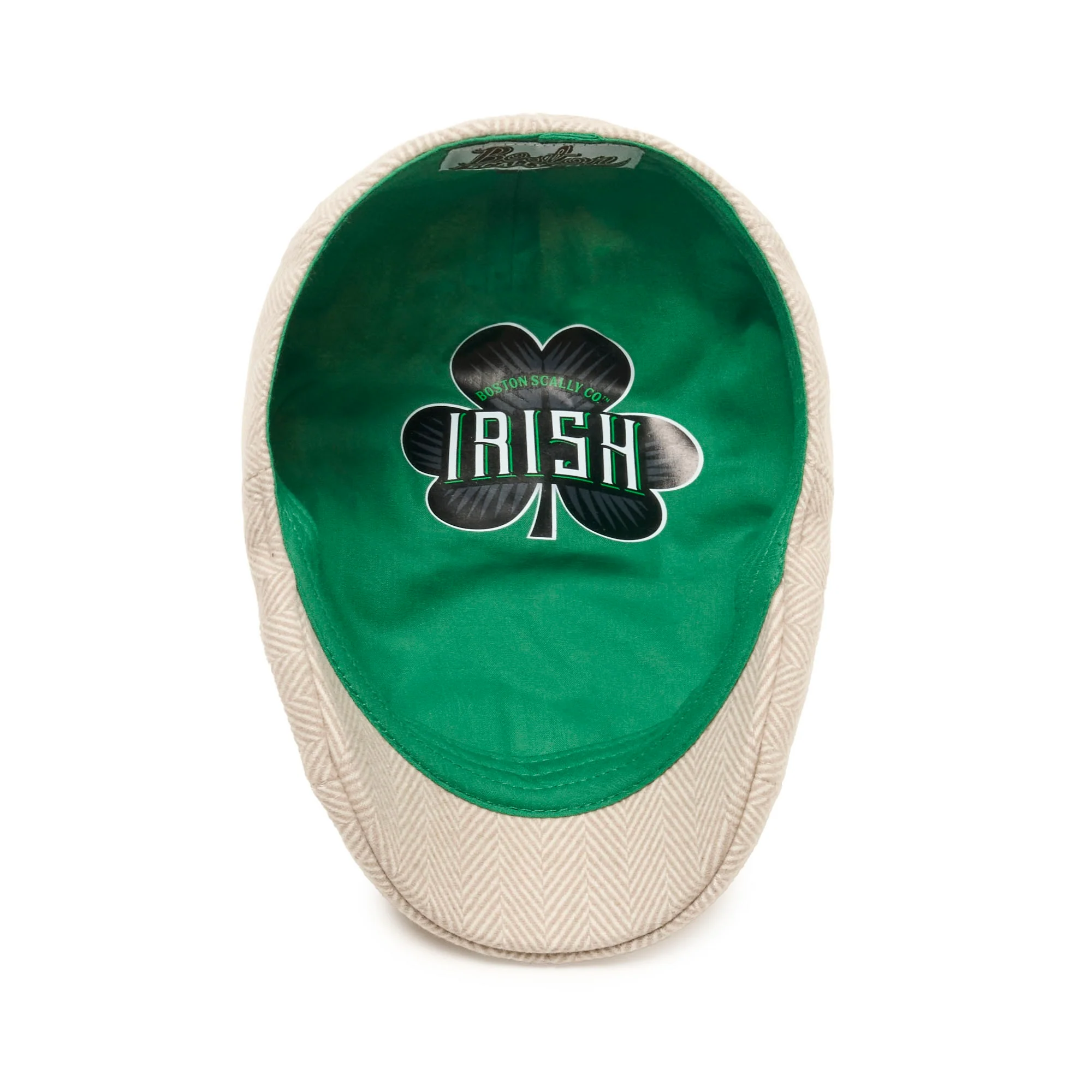 The 8 Panel Irish Boston Scally Cap - White Herringbone - Image 3