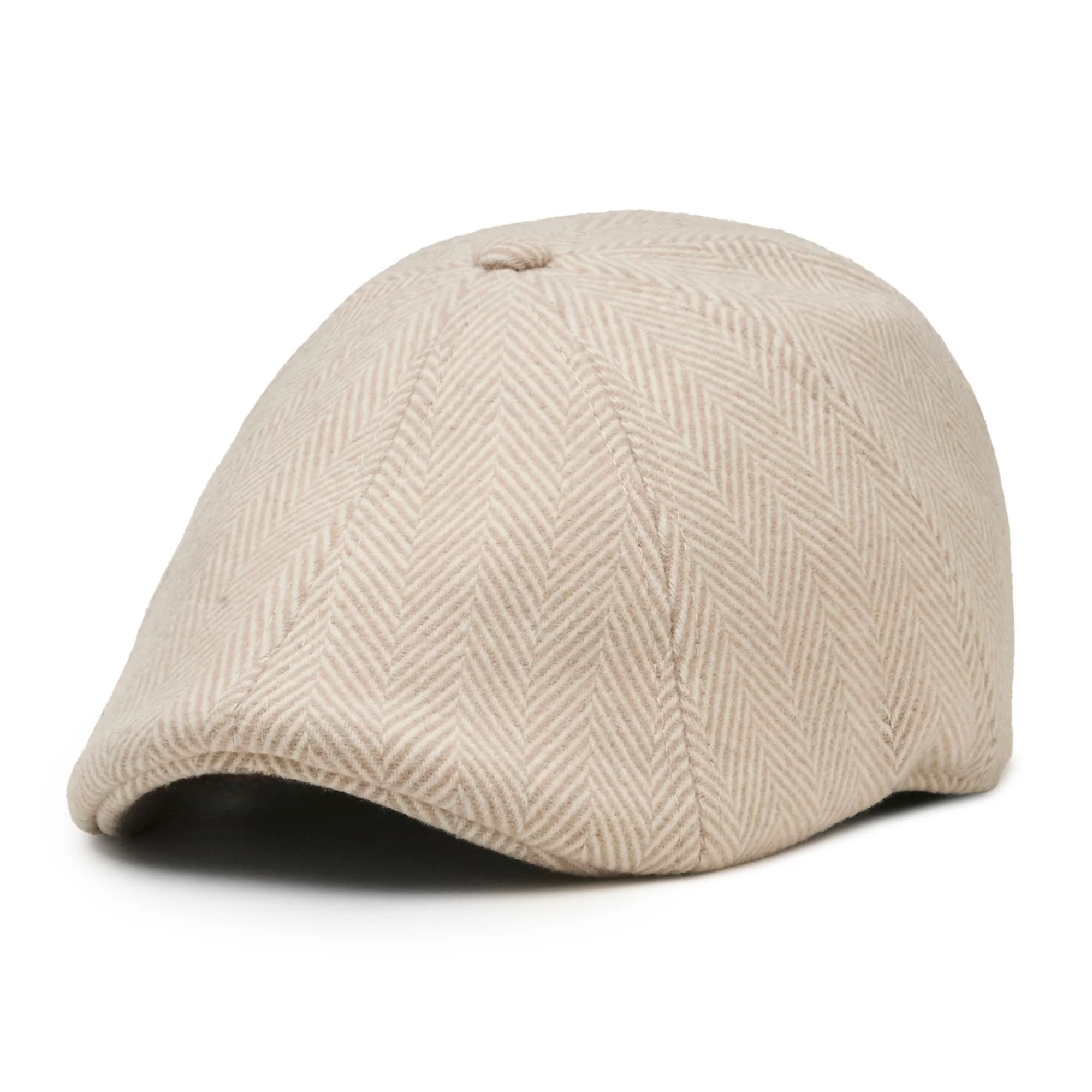 The 8 Panel Irish Boston Scally Cap - White Herringbone - Image 4