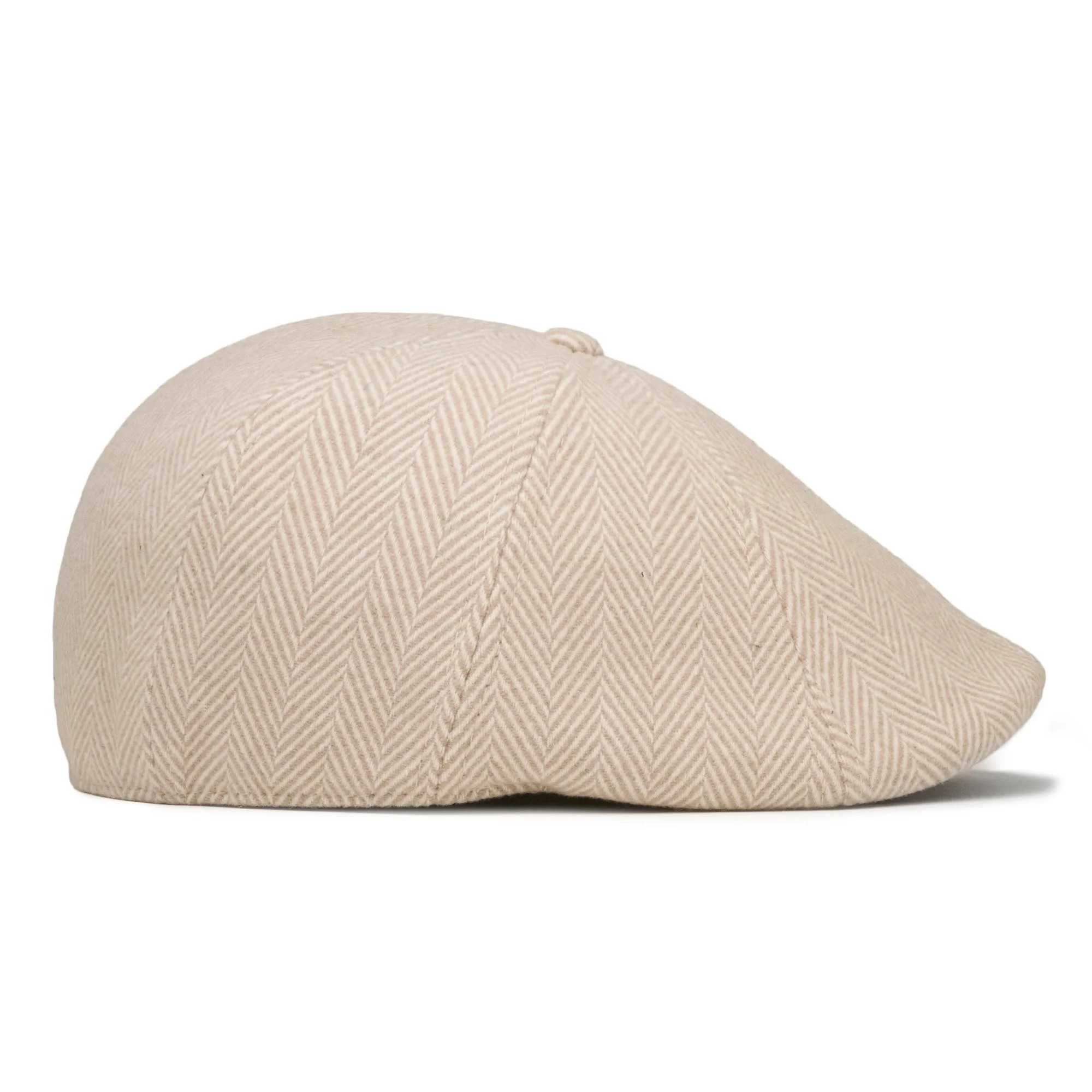 The 8 Panel Irish Boston Scally Cap - White Herringbone - Image 9