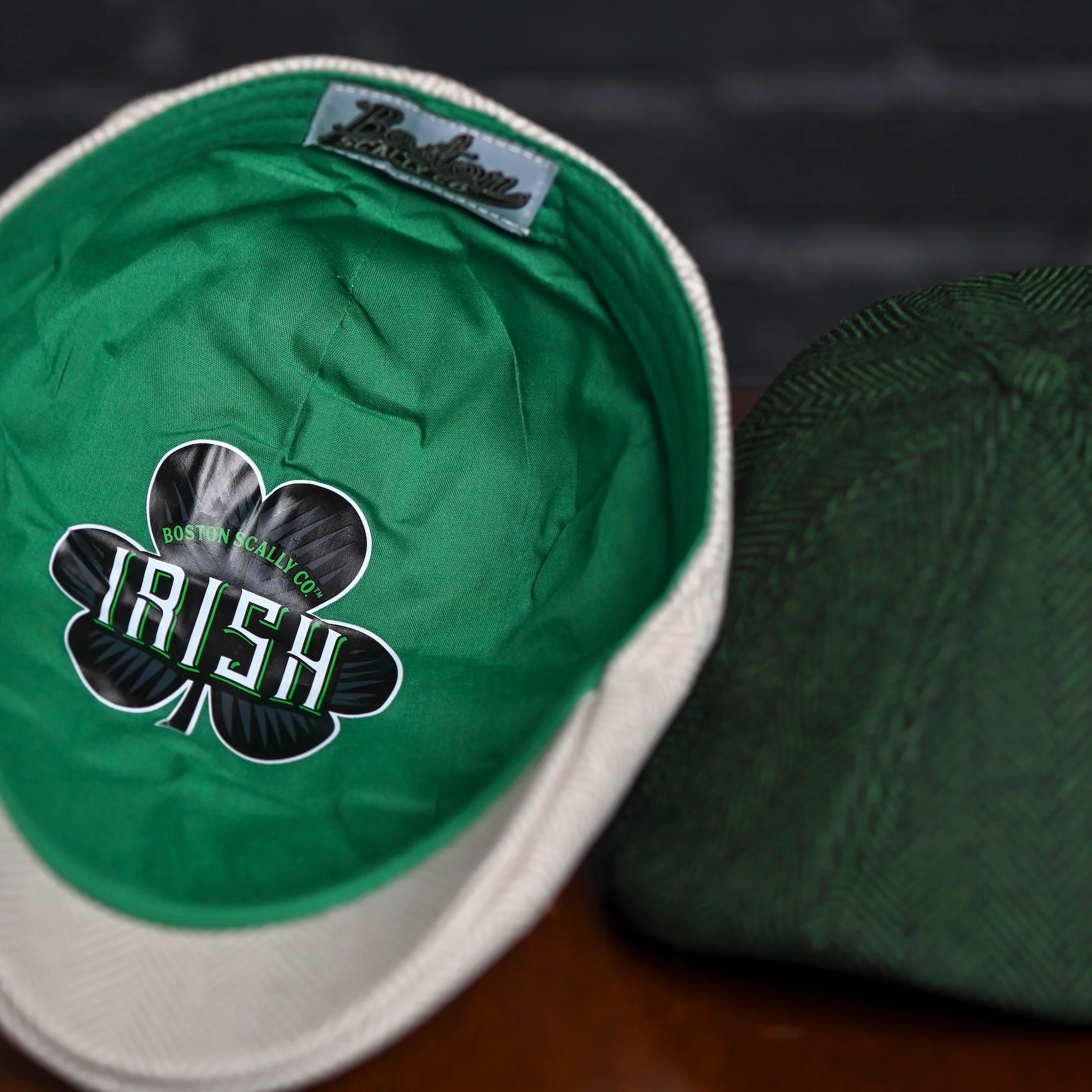 The 8-Panel Irish Boston Scally Cap - Green Herringbone - Image 11