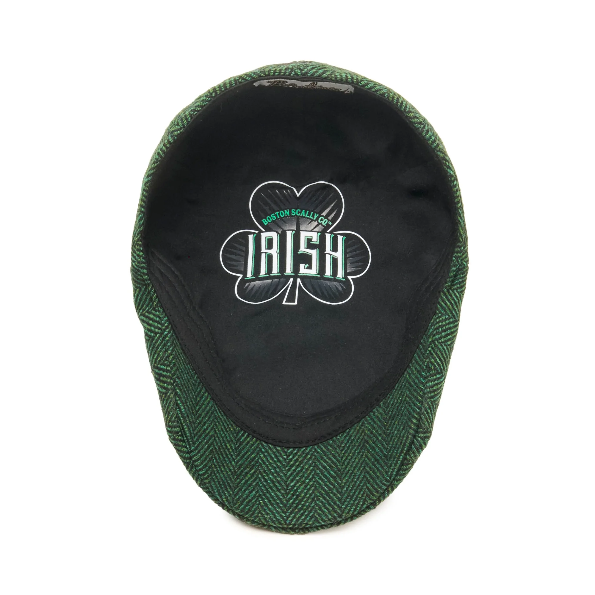 The 8-Panel Irish Boston Scally Cap - Green Herringbone - Image 3