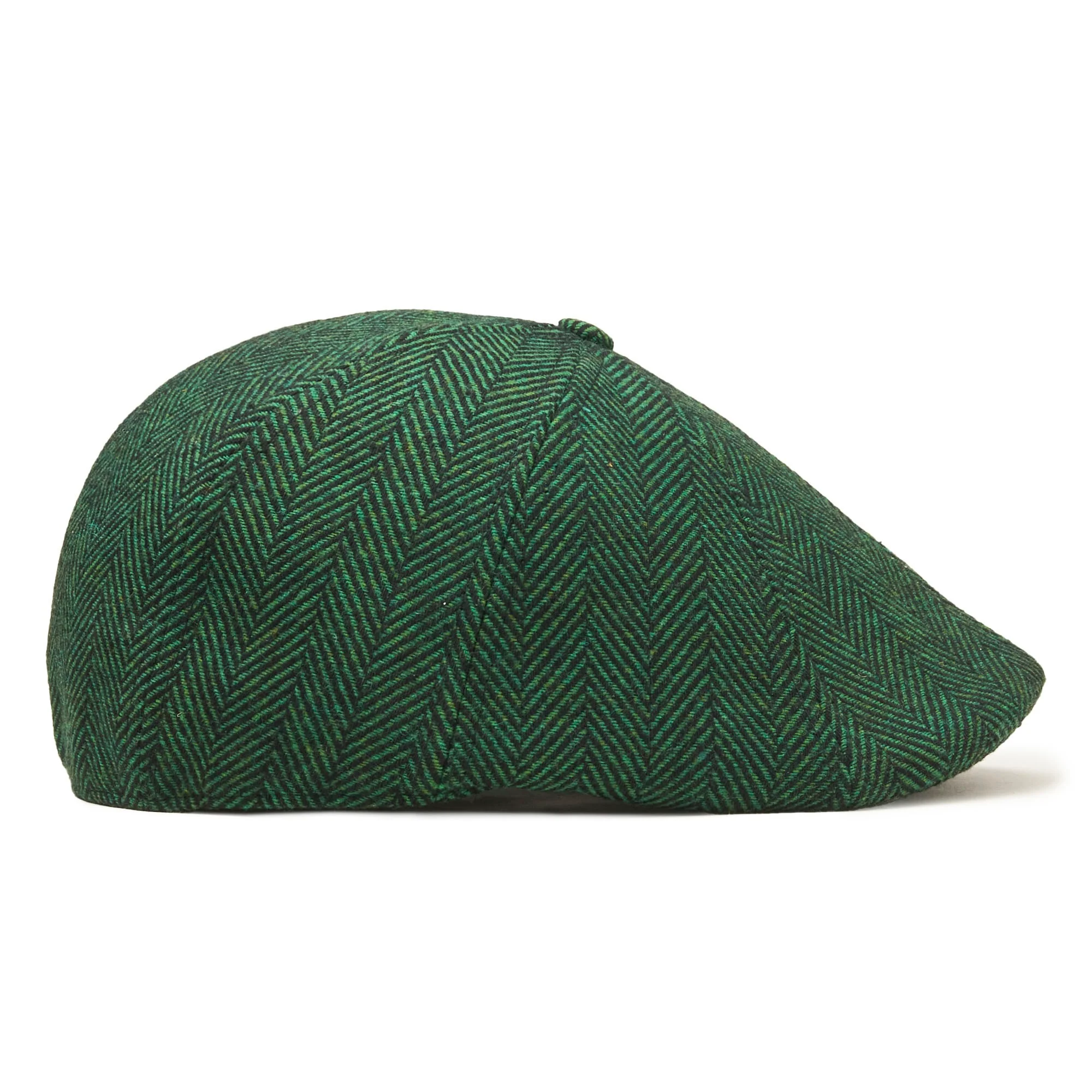 The 8-Panel Irish Boston Scally Cap - Green Herringbone - Image 9