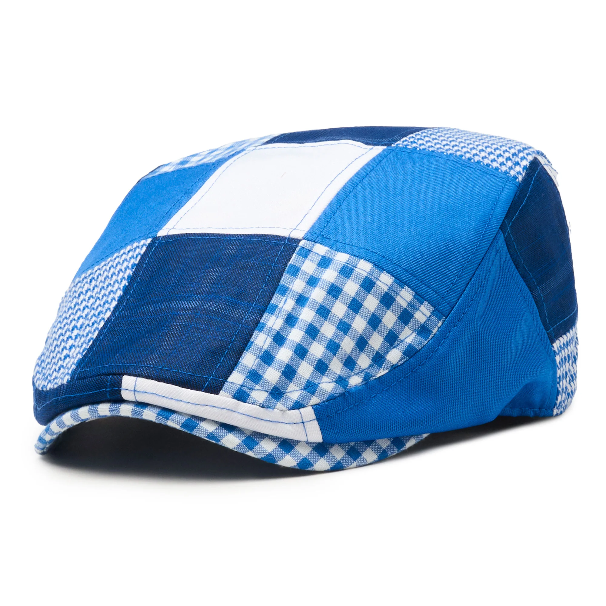 The Jockey Boston Scally Cap - Blue Patchwork - Image 4