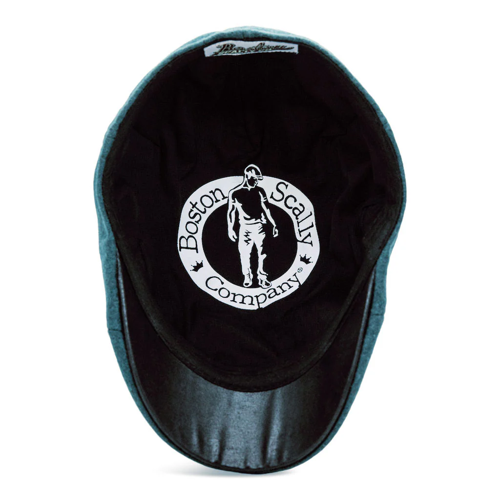 The Kenmore Boston Scally Cap - Slate Blue and Black Leather Brim - Image 2