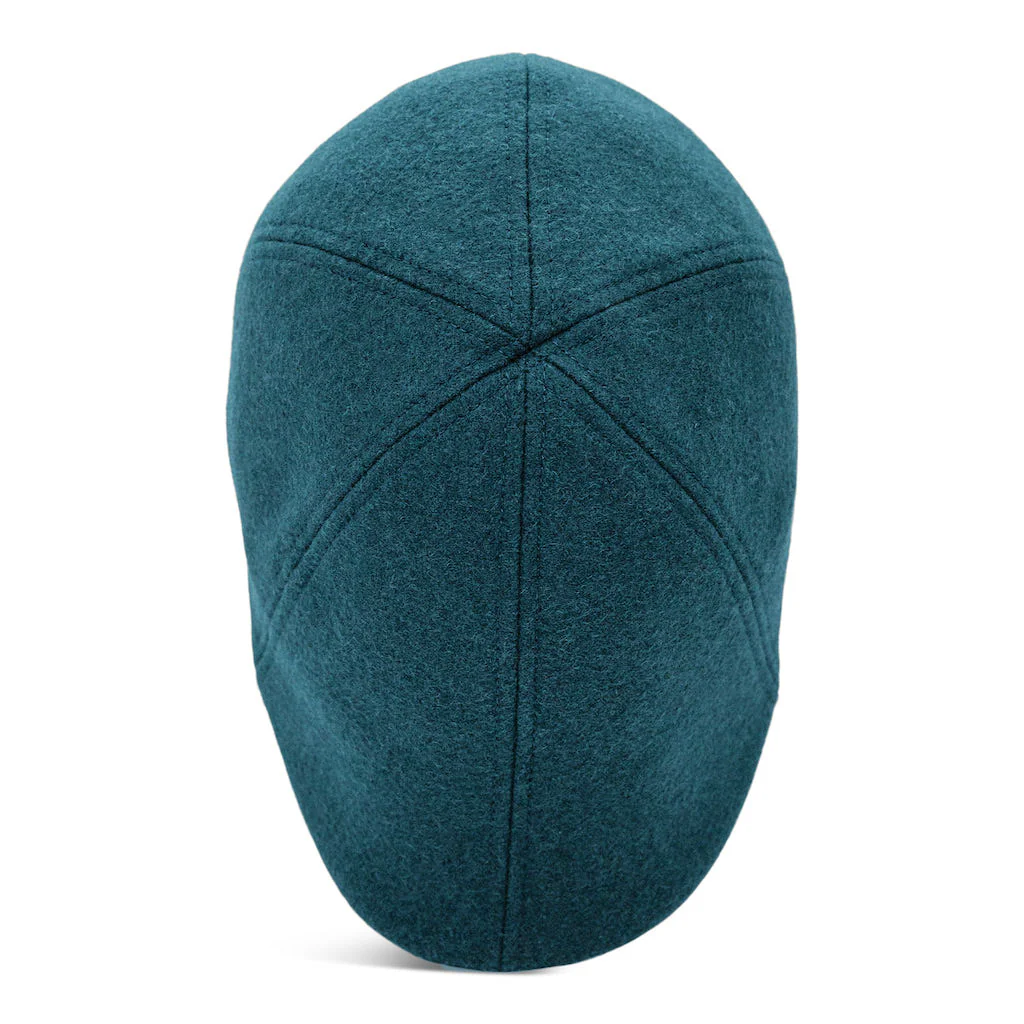 The Kenmore Boston Scally Cap - Slate Blue and Black Leather Brim - Image 5