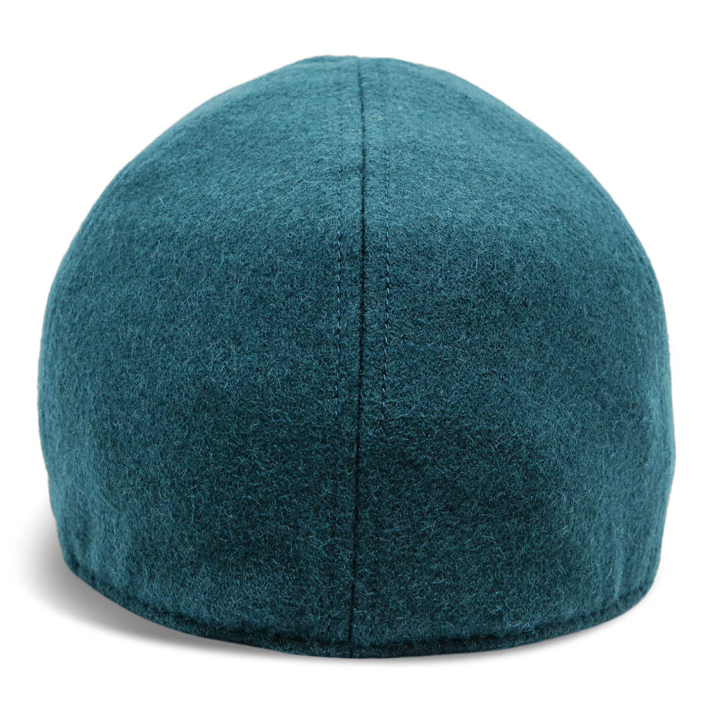 The Kenmore Boston Scally Cap - Slate Blue and Black Leather Brim - Image 6
