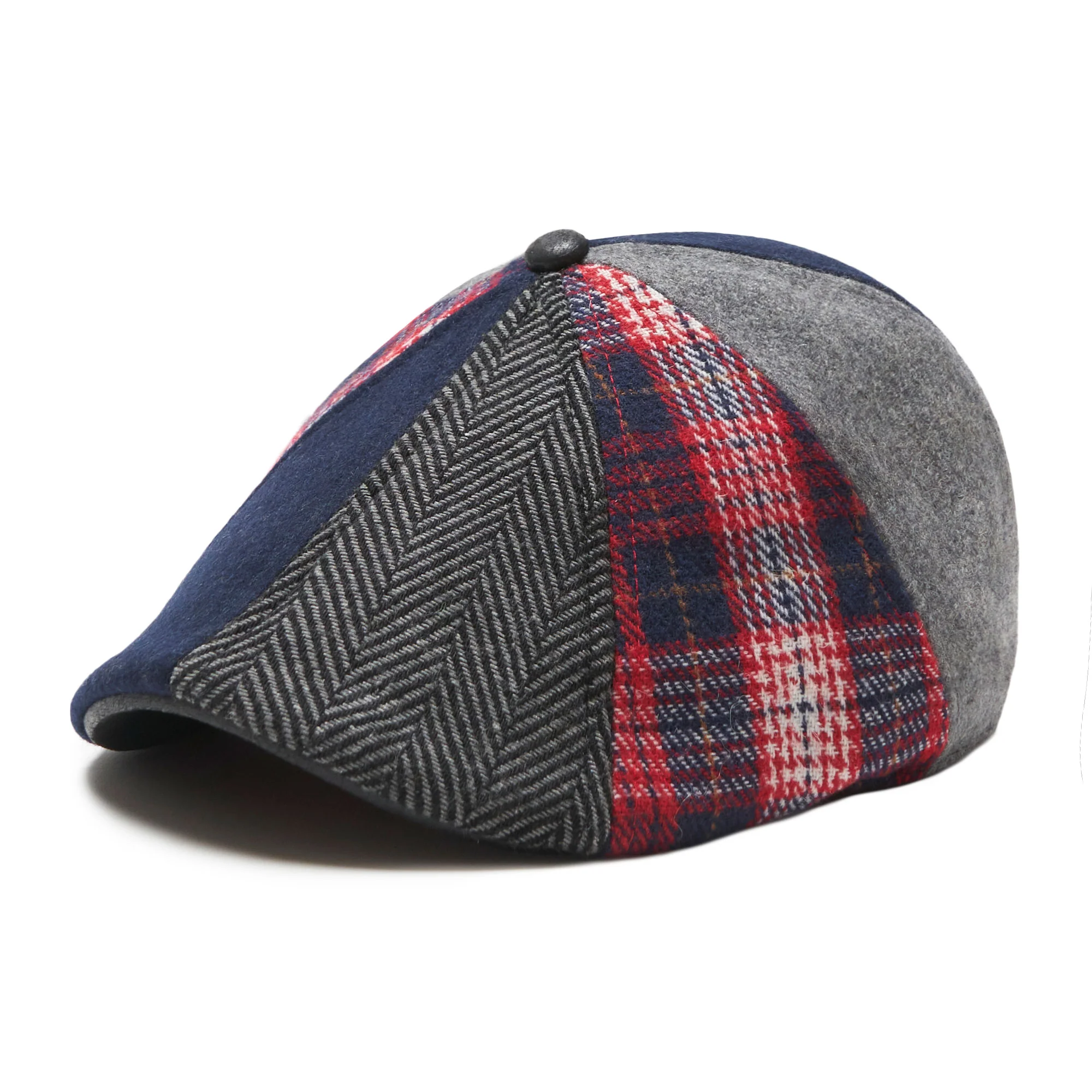The King of Hearts Boston Scally Cap - Red & Blue Plaid - Image 4