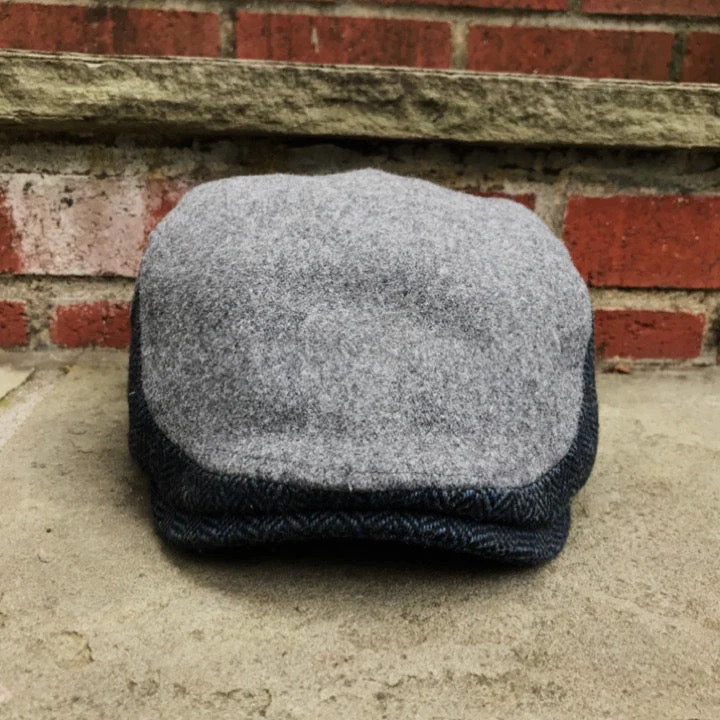 The Legacy Boston Scally Cap - Grey & Patriot Blue Herringbone - Image 3
