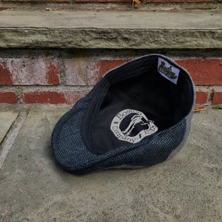 The Legacy Boston Scally Cap - Grey & Patriot Blue Herringbone - Image 4