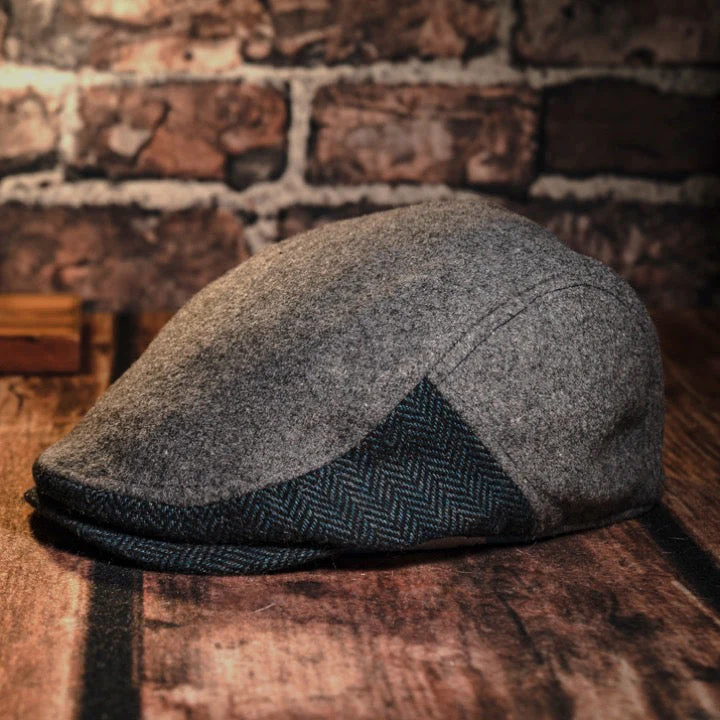 The Legacy Boston Scally Cap - Grey & Patriot Blue Herringbone - Image 5