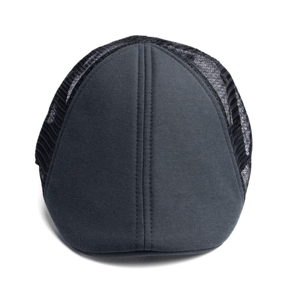 The Mesh Trucker Boston Scally Cap - Black with Black - Image 3