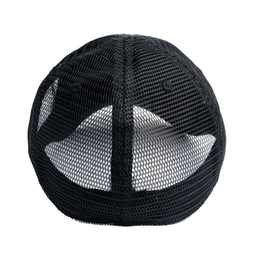 The Mesh Trucker Boston Scally Cap - Black with Black - Image 4