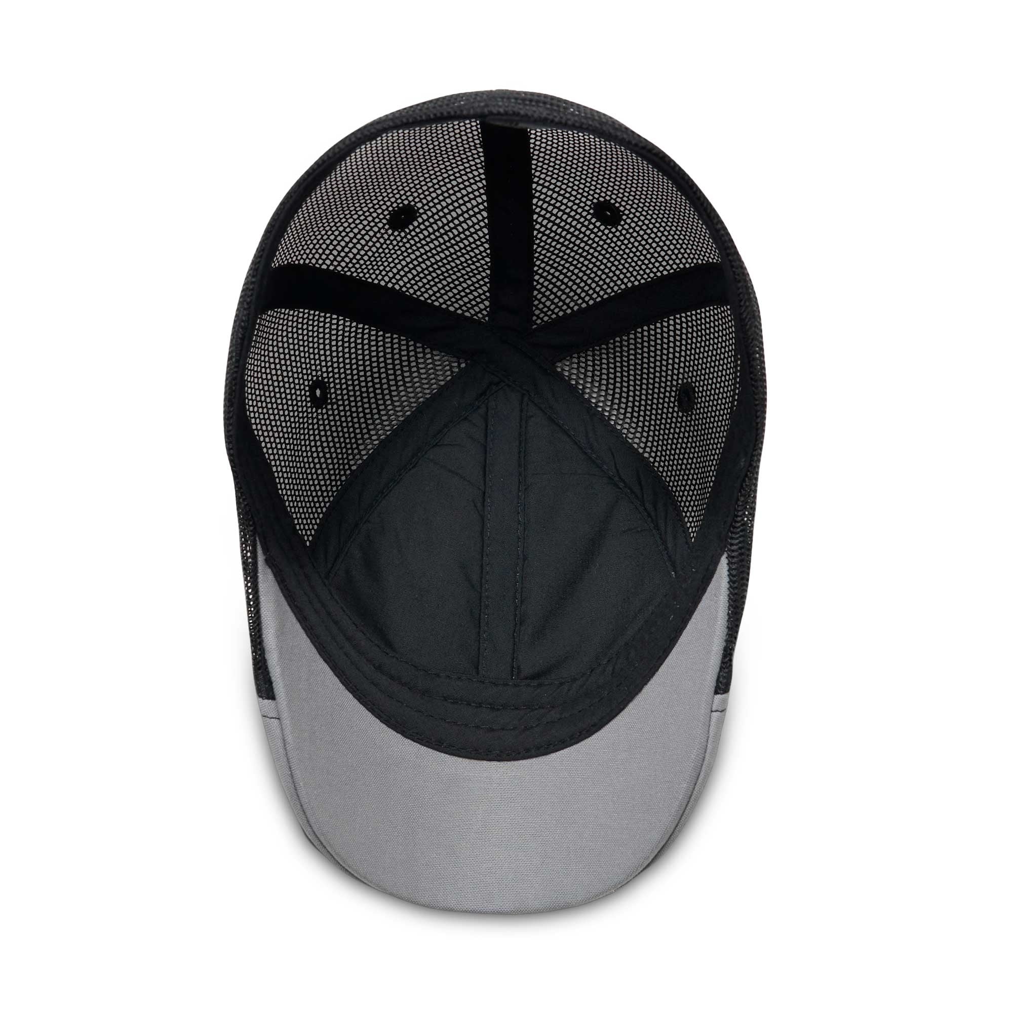 The Mesh Trucker Boston Scally Cap - Black with Grey - Image 3