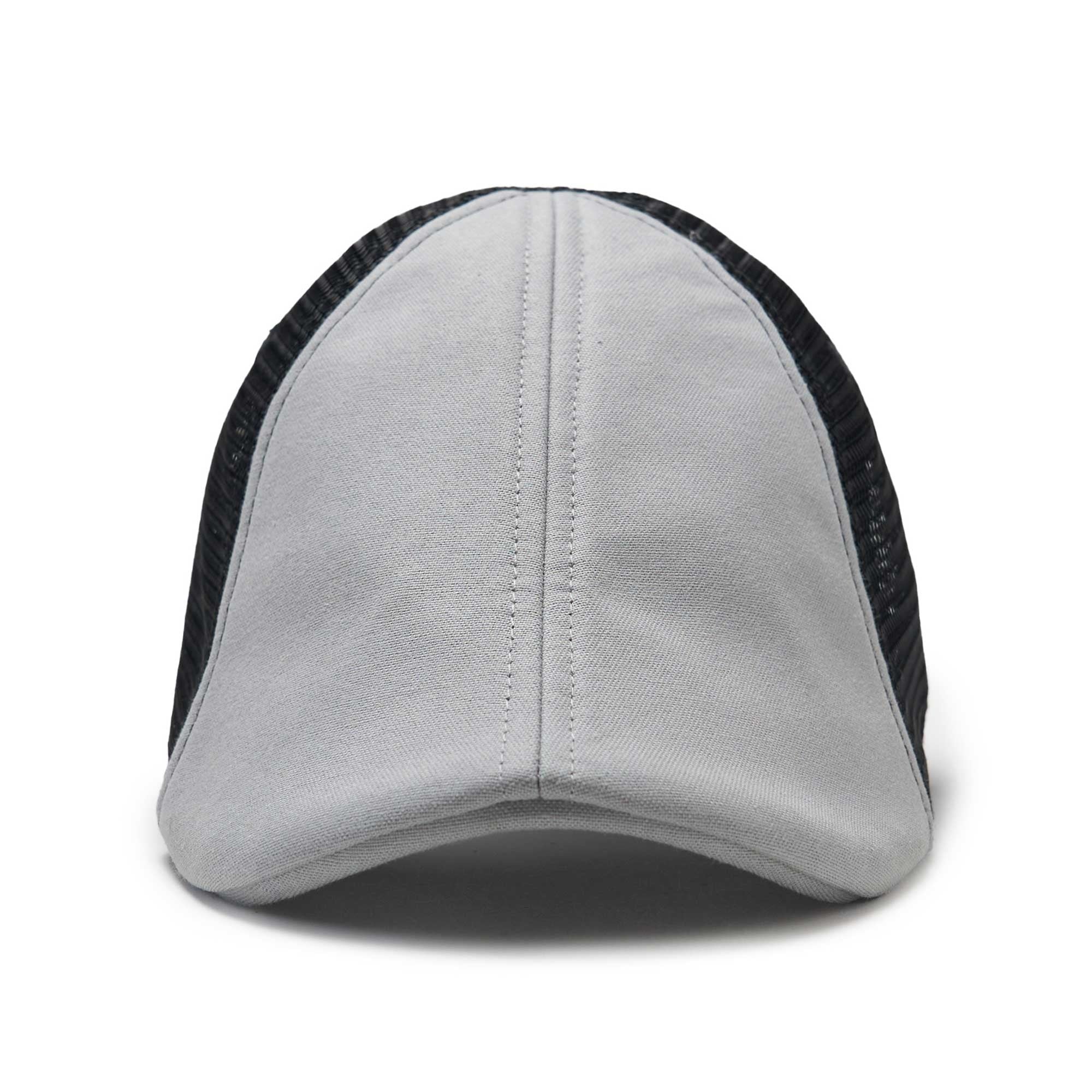 The Mesh Trucker Boston Scally Cap - Black with Grey - Image 5