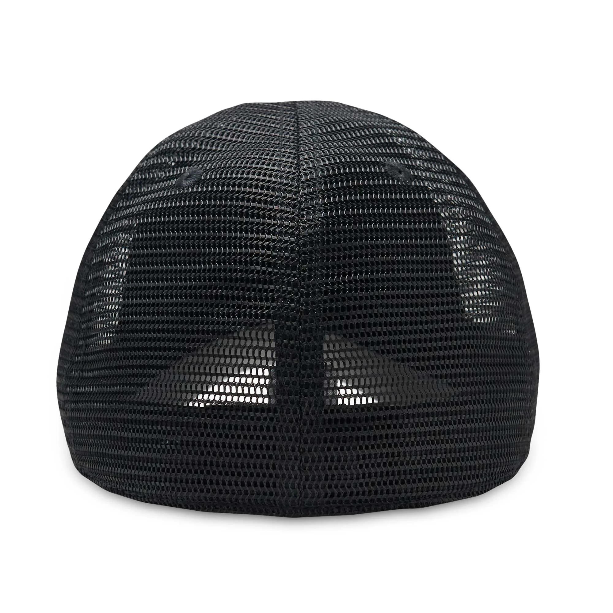 The Mesh Trucker Boston Scally Cap - Black with Grey - Image 6