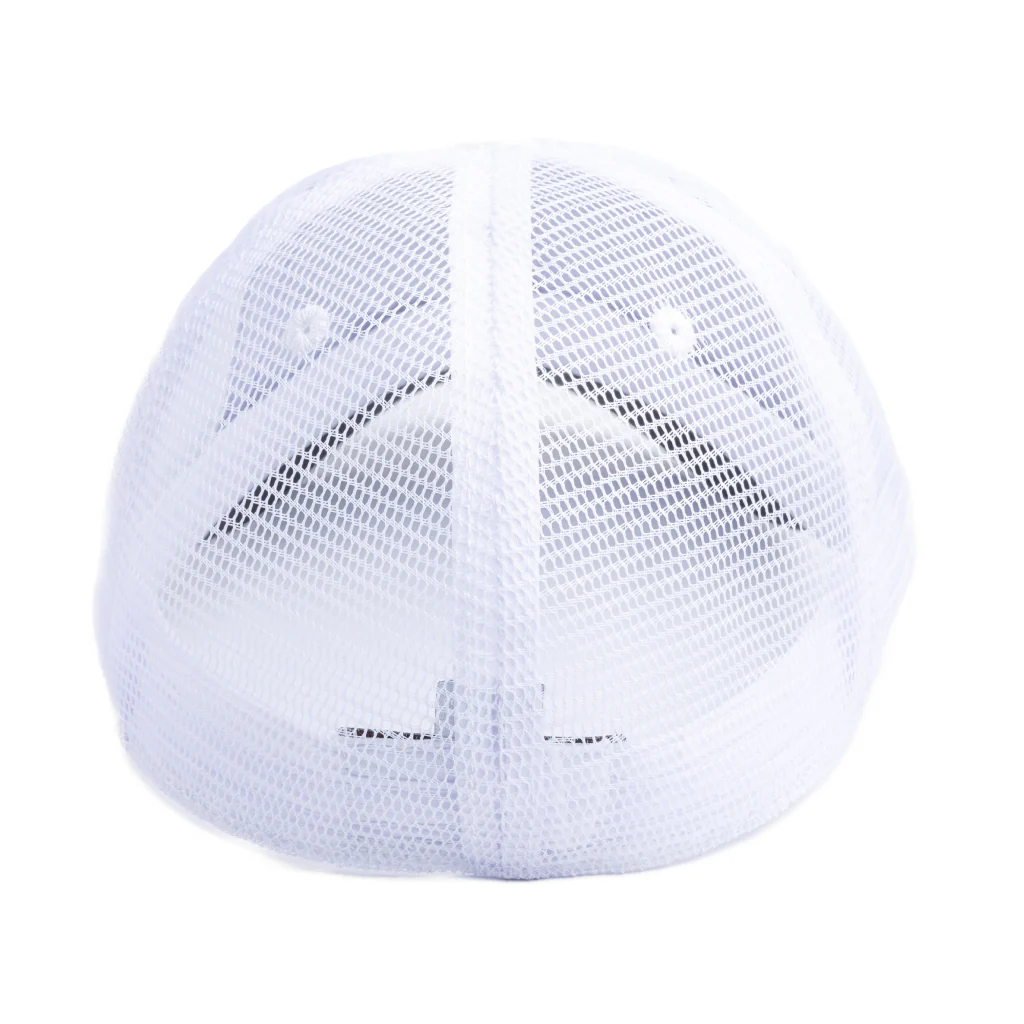 The Mesh Trucker Boston Scally Cap - Black with White - Image 5
