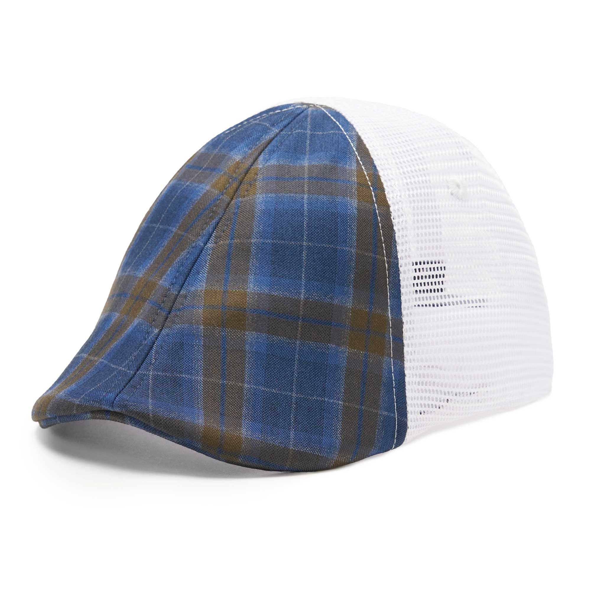 The Mesh Trucker Boston Scally Cap - Plaid with White - Image 4