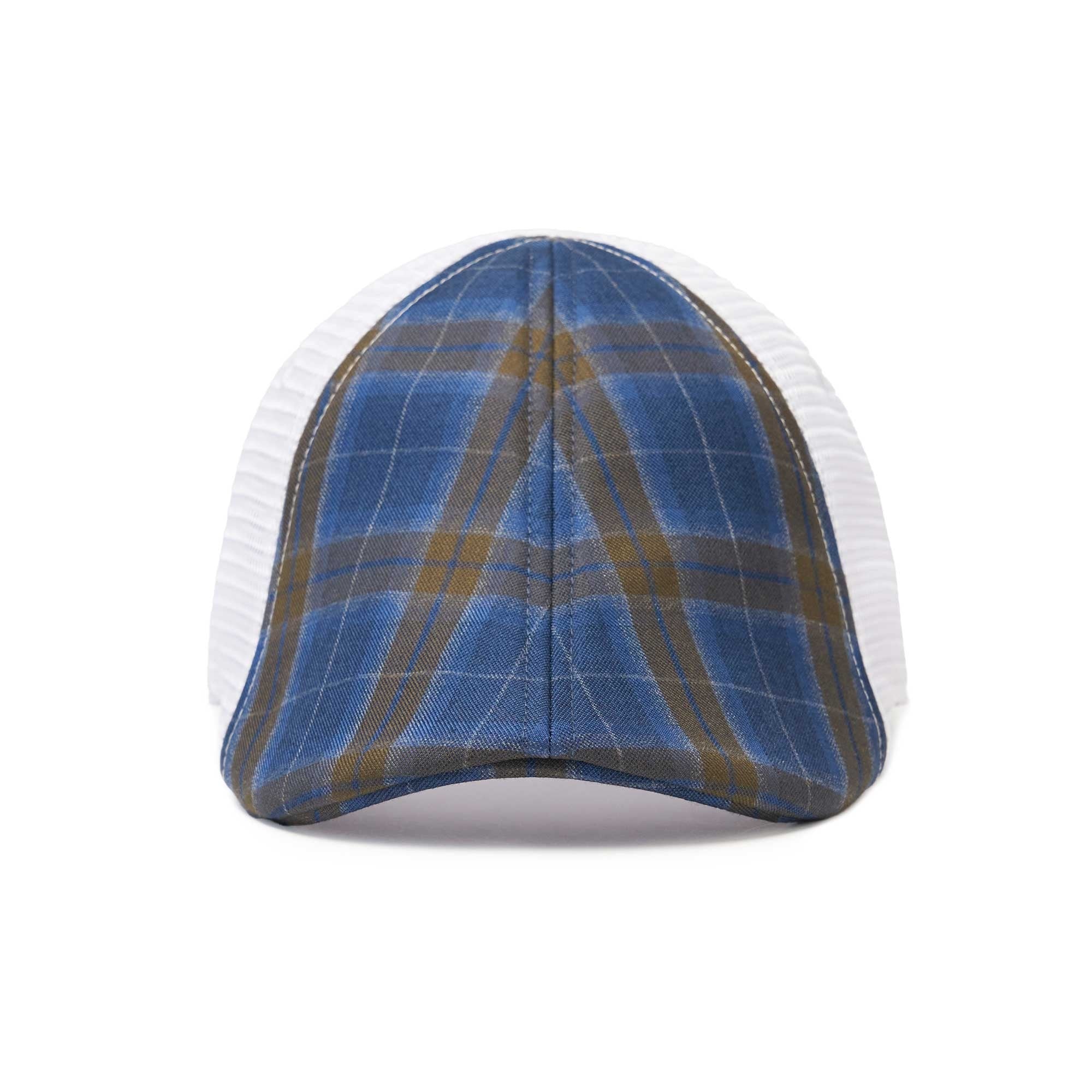 The Mesh Trucker Boston Scally Cap - Plaid with White - Image 5