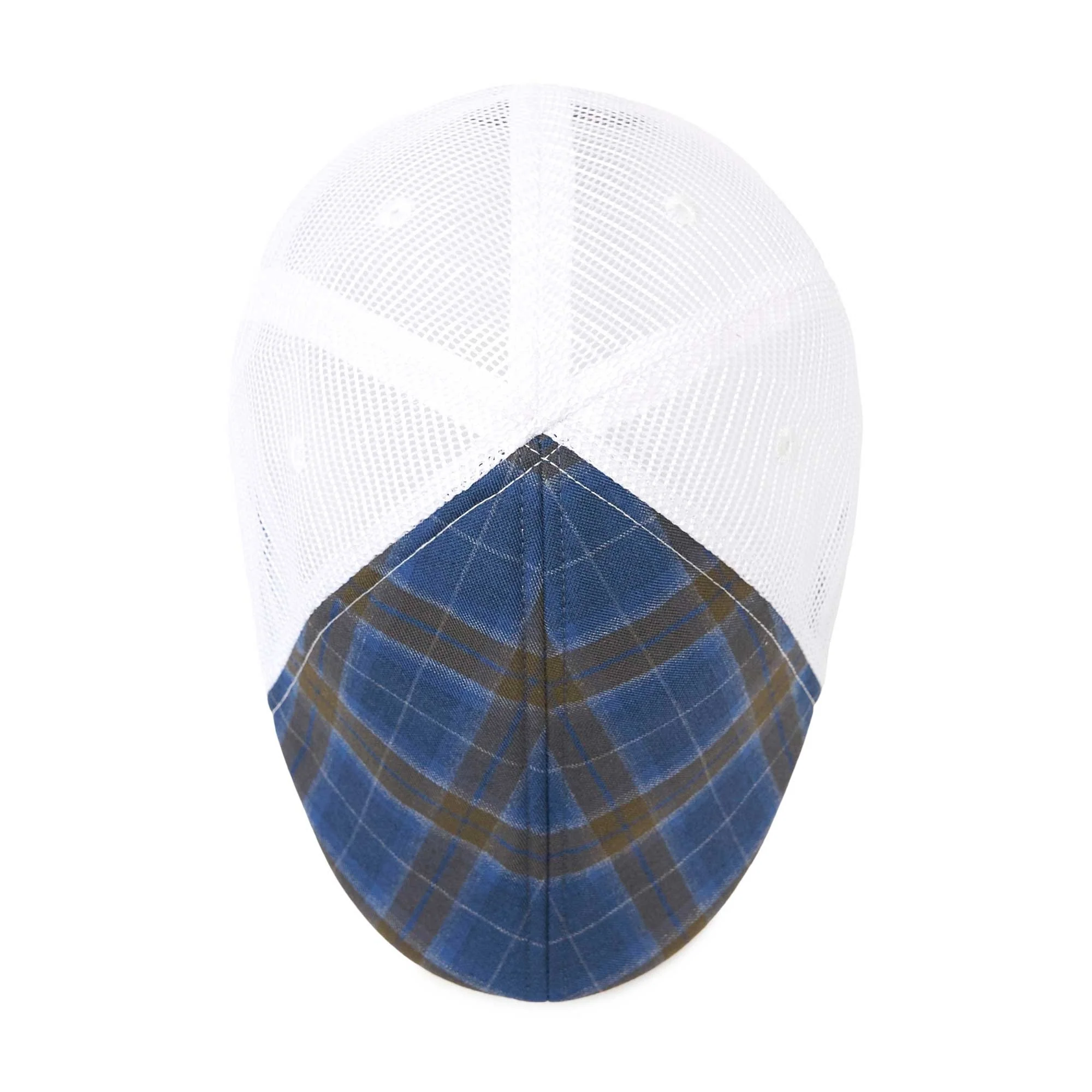 The Mesh Trucker Boston Scally Cap - Plaid with White - Image 7