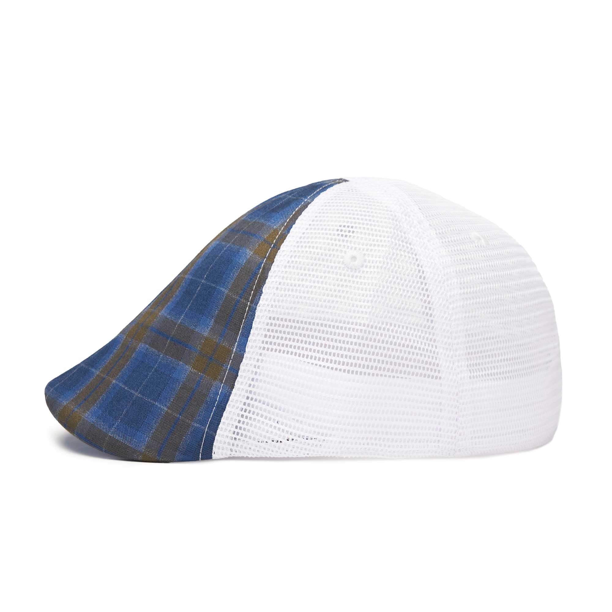 The Mesh Trucker Boston Scally Cap - Plaid with White - Image 8