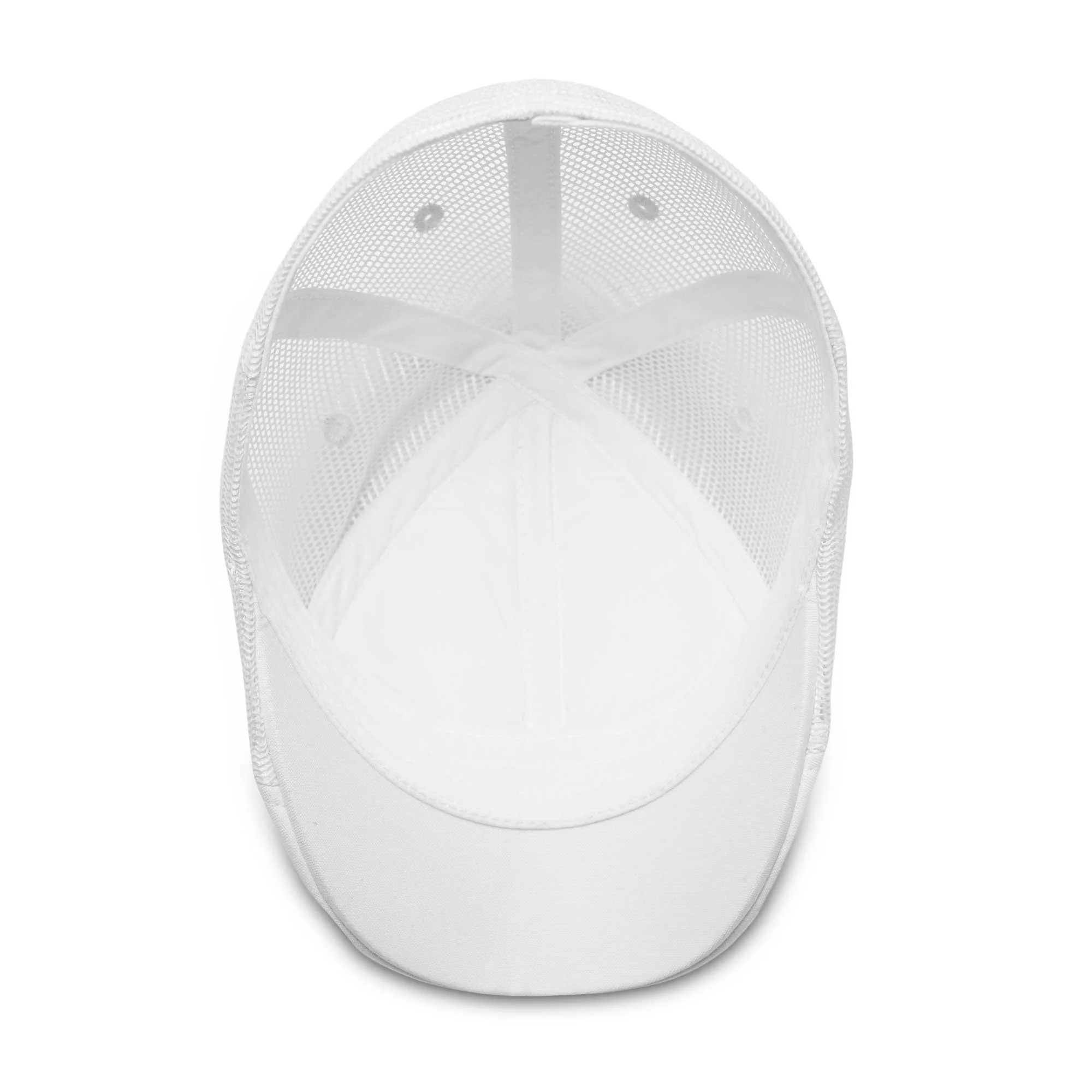 The Mesh Trucker Boston Scally Cap - White with White - Image 3