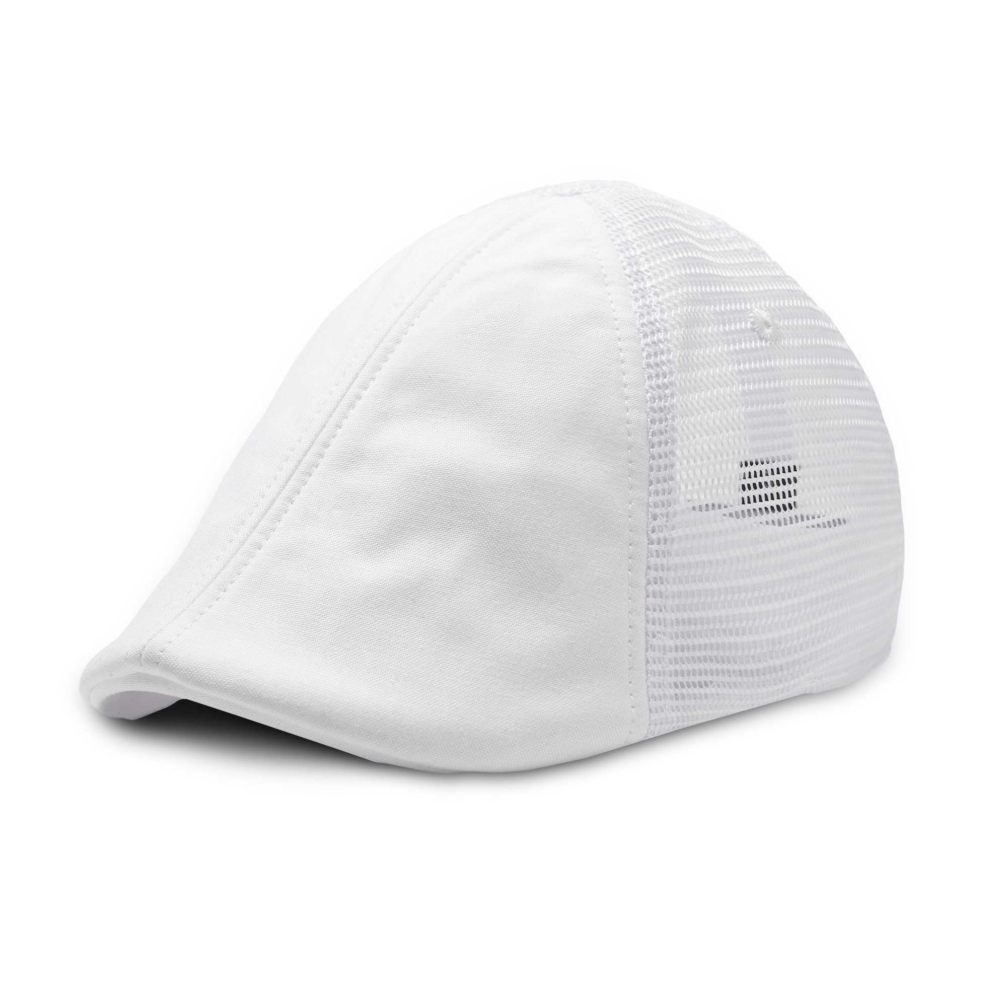 The Mesh Trucker Boston Scally Cap - White with White - Image 4