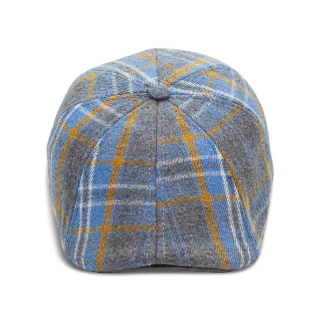 The Spring Rose Boston Scally Cap - Grey & Blue Plaid - Image 5