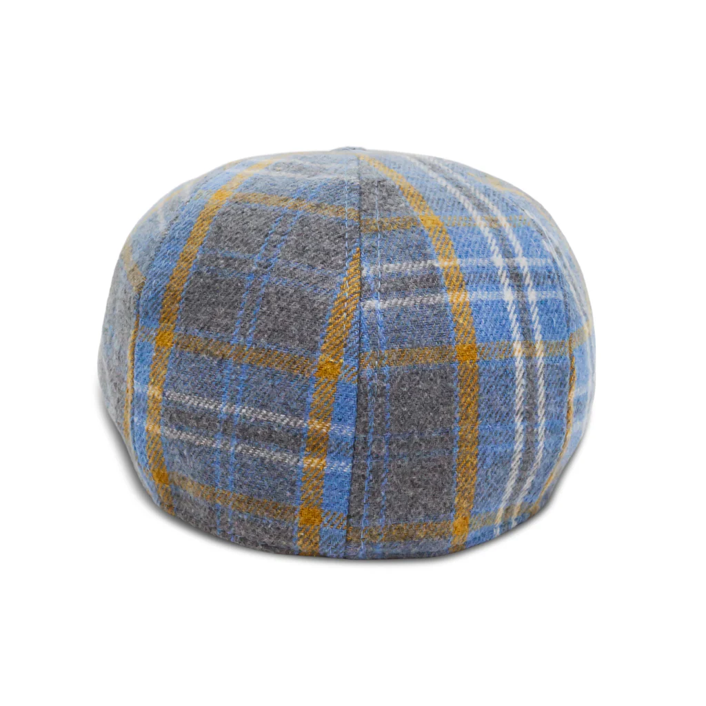 The Spring Rose Boston Scally Cap - Grey & Blue Plaid - Image 6