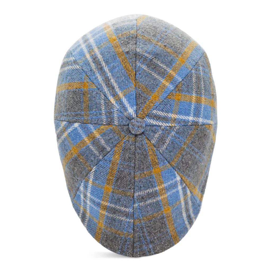 The Spring Rose Boston Scally Cap - Grey & Blue Plaid - Image 7