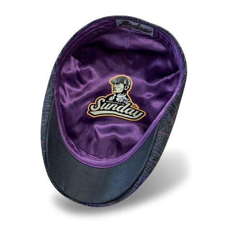 The Sunday Boston Scally Cap - Purple Plaid - Image 2