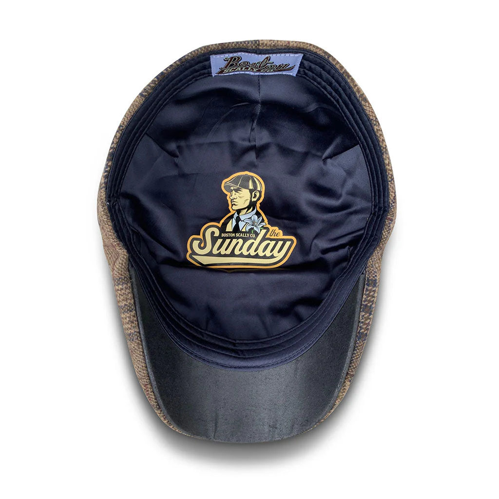 The Sunday Boston Scally Cap - Brown Amber & Navy - Image 2