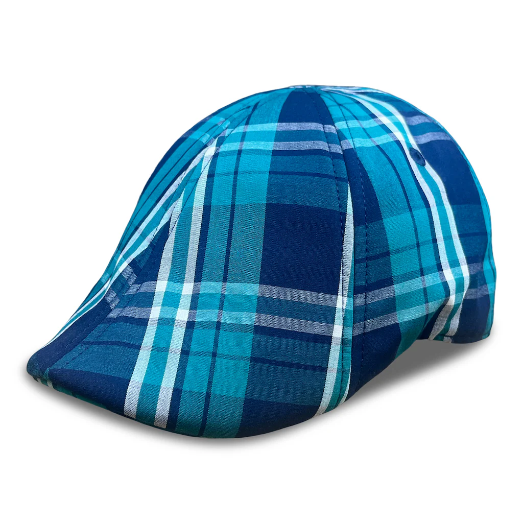 The Sweetwater Plaid Trainer Boston Scally Cap - Tealwater - Image 3