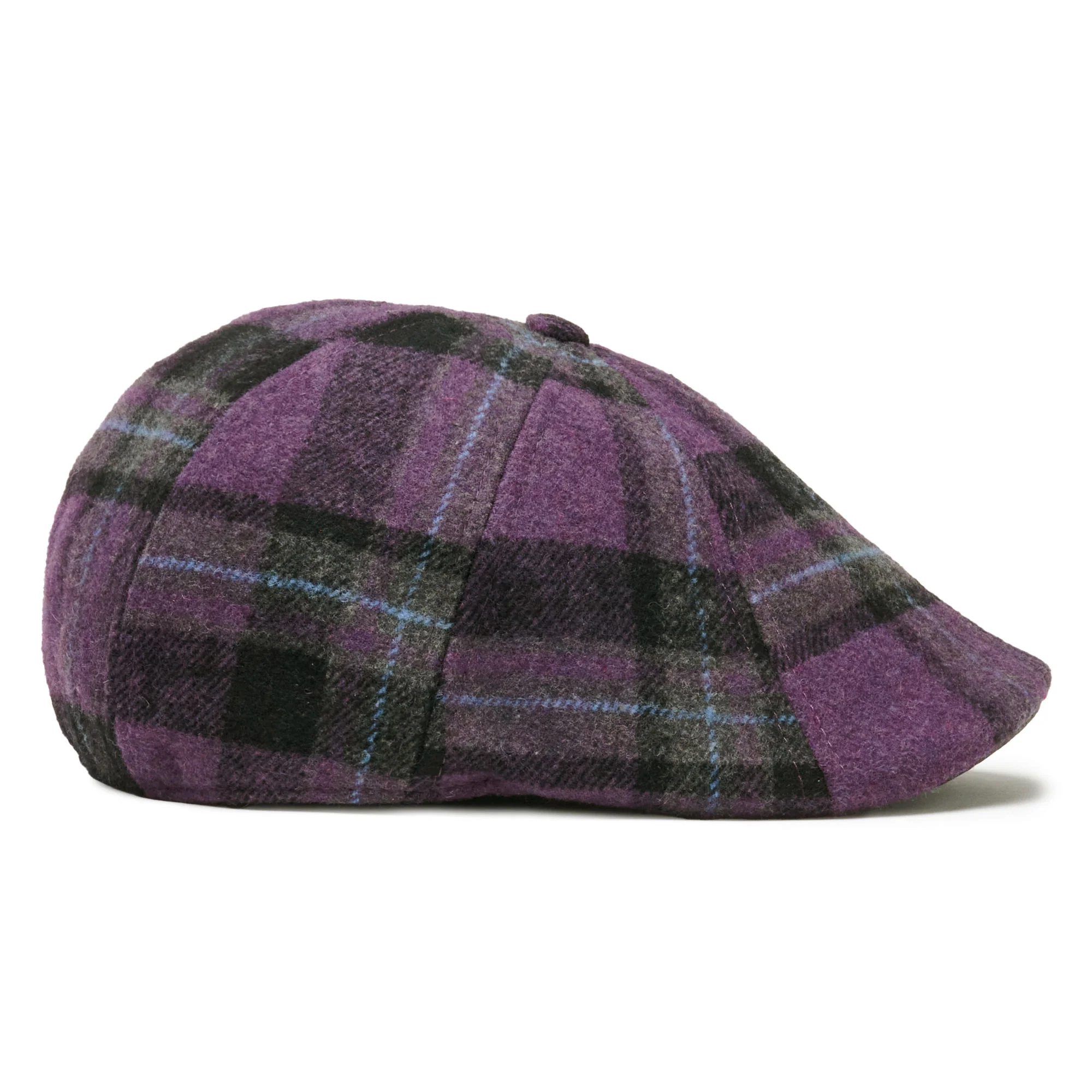 The Violet Rose Plaid Peaky Boston Scally Cap - Purple Plaid - Image 9