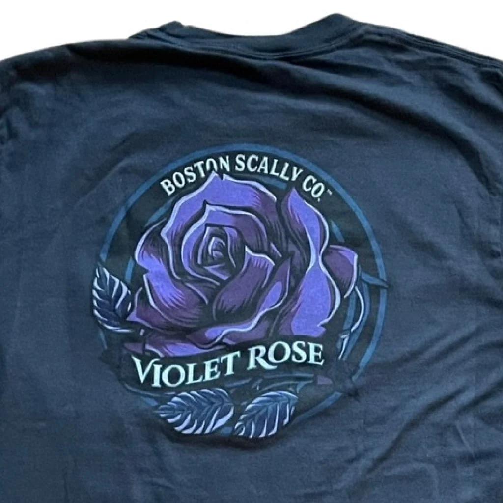 Boston Scally The Violet Rose Long Sleeve Tee T-Shirt - Vintage Black - Image 3